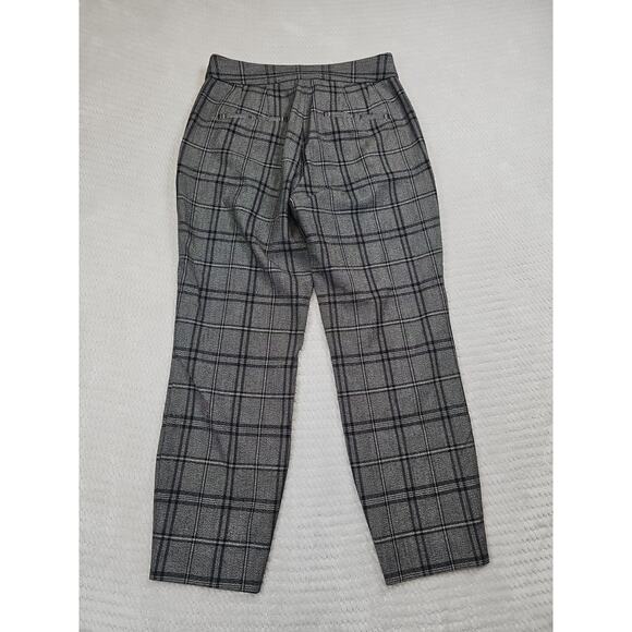 Express Pants Womens 4 Short Ankle High Rise Gray & Black Plaid - Picture 8 of 9